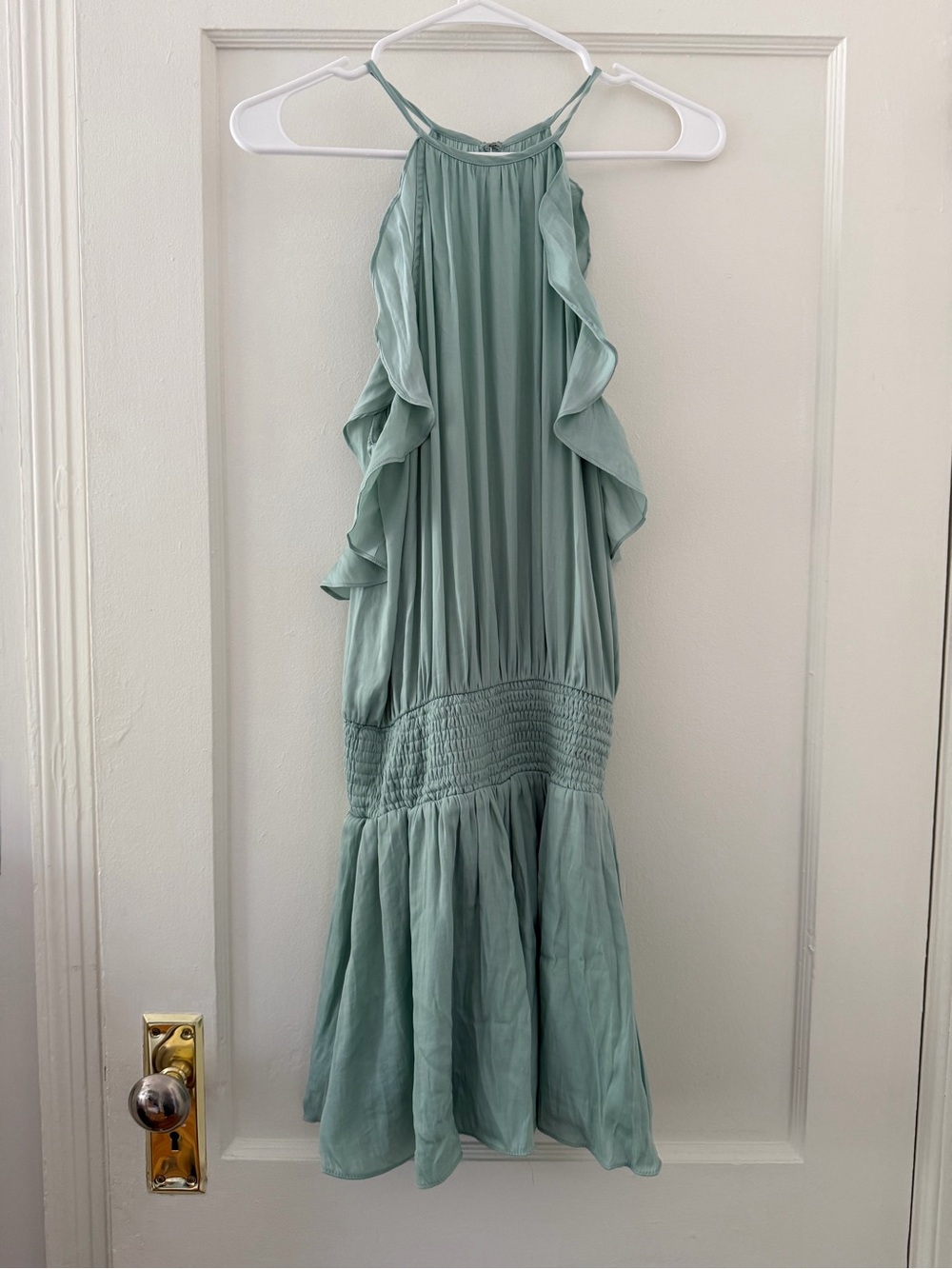 Do+Be Silk Sage Ruffled Romper